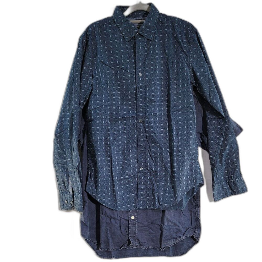 Bundle of x2 Banana Republic Green & Blue 100% Cotton Shirt Long Sleeve Size S